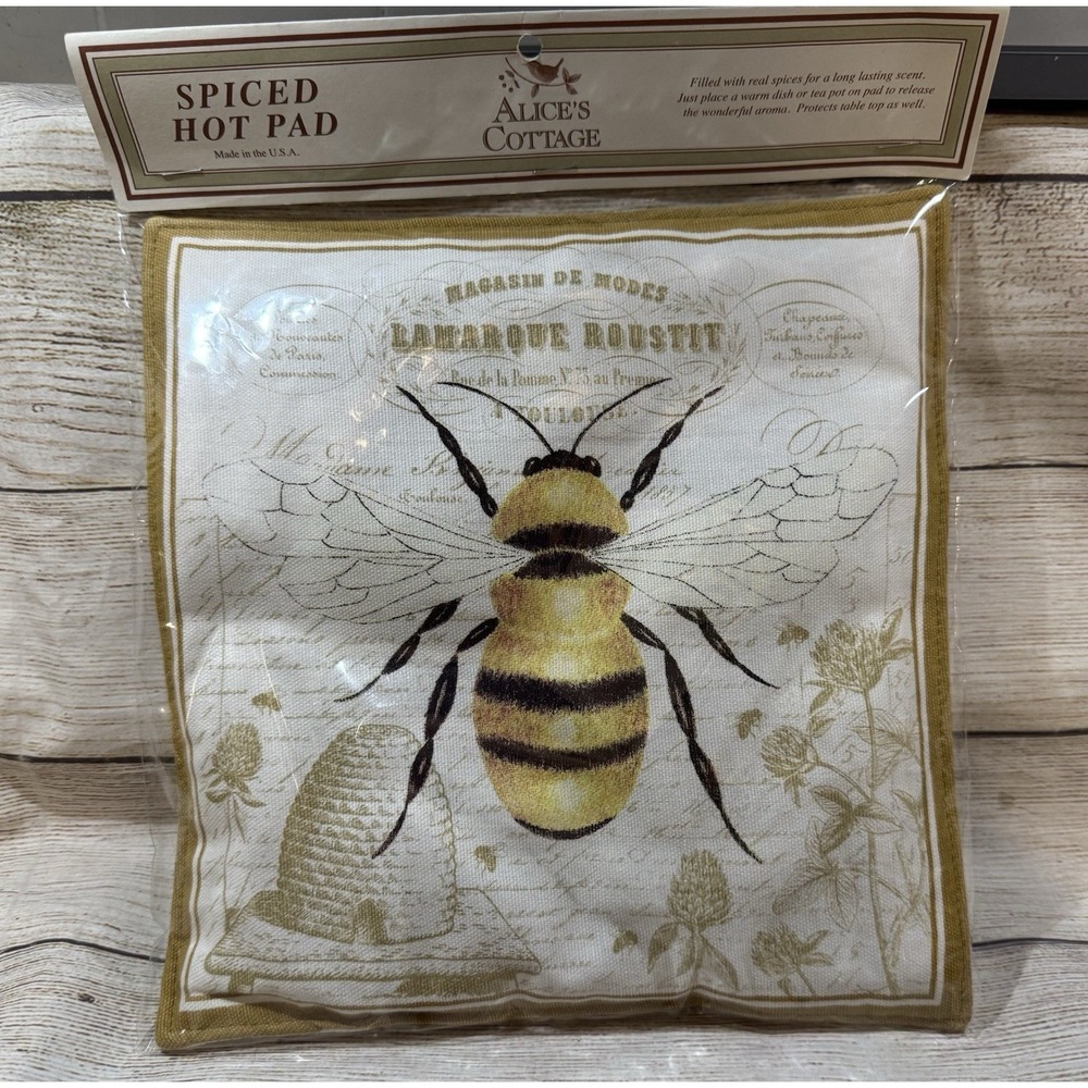 Alice's Cottage Spiced Cinnamon Hot Pad Bumble Bee New in Pkg Tub25